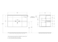 Тумба под раковину с двумя ящиками и двумя дверцами EDEN 91x51 Rovere scuro Soft 55070 CEZARES
