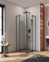 Душевой уголок прямоугольный.     SLIDER-A-2-80/90-C-NERO (800-900)x(800-900)x1950 Cezares