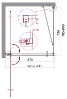 Душевой уголок прямоугольный MARMI-AH-1-100/80-C-Cr 1000x800x1950 BelBagno