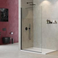 Душевая перегородка.   LIBERTA-L-1-TB-140-C-NERO 1400х1950 Cezares