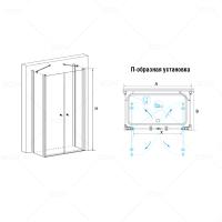 Душевой уголок RGW PA-47 (PA-04 + Z-050-1+держ.) прямоугольный   90* 70*185 04084797-011 профиль Хром стекло Прозрачное 5 мм RGW