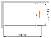 Шторка на ванну.     LIBERTA-V-1-80/155-C-Cr 800х1550 Cezares
