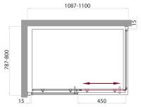 Душевой уголок прямоугольный UNO-AH-1-110/80-M-Cr 1100x800x1850 BelBagno