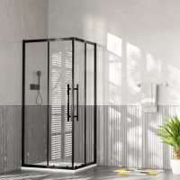 Ограждение душевое ESBANO ESF-80D1+100D2-B черный прямоугольное