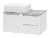 CARGO - 80 Тумба подвесная с 2 ящ. 1 дв. белый + столешница + раковина УТ000024159 Brevita