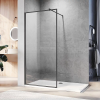 Душевая перегородка 800x2000 KR81GR-80-01-C8 цвет профиля Брашированный графит стекло Прозрачное Veconi