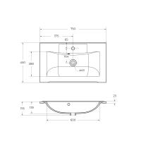 Раковина из искусственного мрамора BB750/450-LV-MR-PR BelBagno