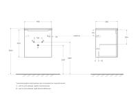 База под керамическую раковину подвесная с одной распашной дверцей, правосторонняя ETNA-500-1A-SO-RN-P-R BelBagno