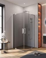 Душевой уголок прямоугольный.     SLIDER-AH-2-80/90-100/110-GRIGIO-Cr (800-900)x(1000-1100)x1950 Cezares