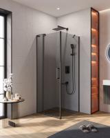 Душевой уголок прямоугольный.     SLIDER-AH-1-80-80/90-GRIGIO-NERO (800-900)x800x1950 Cezares