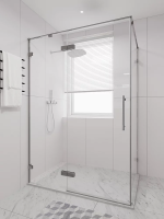 Душевой угол распашной 1500х1000x2000 цвет профиля Хром стекло прозрачное осветленное AL-SP-150100-00-CH-C4 Premium Veconi
