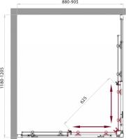 Душевой уголок прямоугольный SELA-AH-2-120/90-C-Cr 1200x900x1900 BelBagno