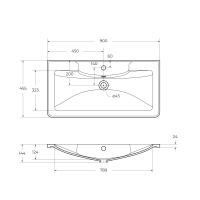 Раковина из искусственного мрамора BB900/455-LV-MR-ALR BelBagno